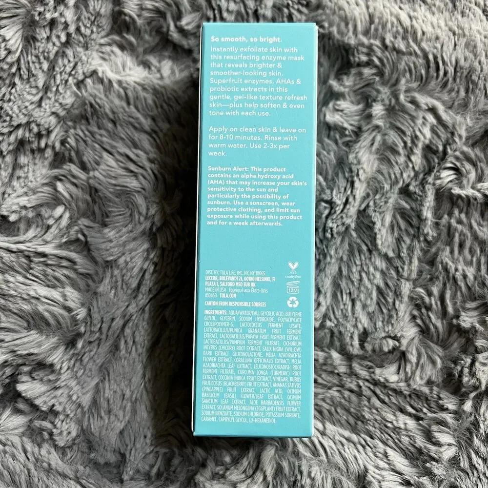 Tula So Smooth Resurfacing And Brightening Fruit Enzyme‎ Mask New 1.76 Ounce NIB